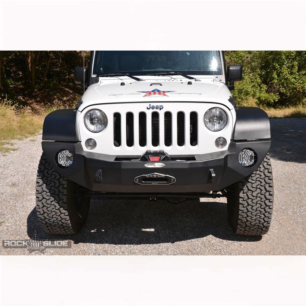 Rock Slide 07-18 Jeep JK 2-4 Door Rigid Full Front Bumper / No Bullbar / With Winch Plate