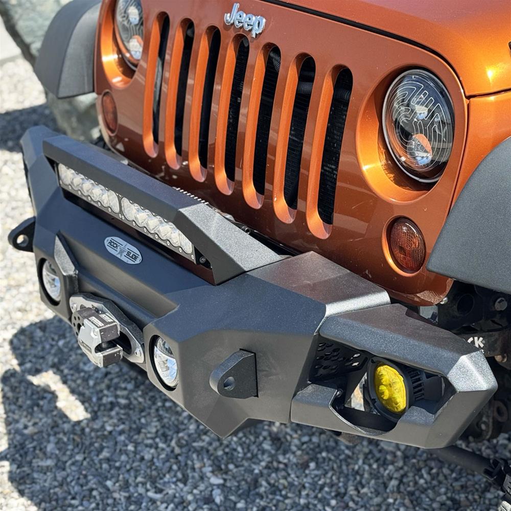 Rock Slide 07-18 Jeep Wrangler JK Appalachian Aluminum Mid Front Bumper w/ Winch Plate thumbnail 4