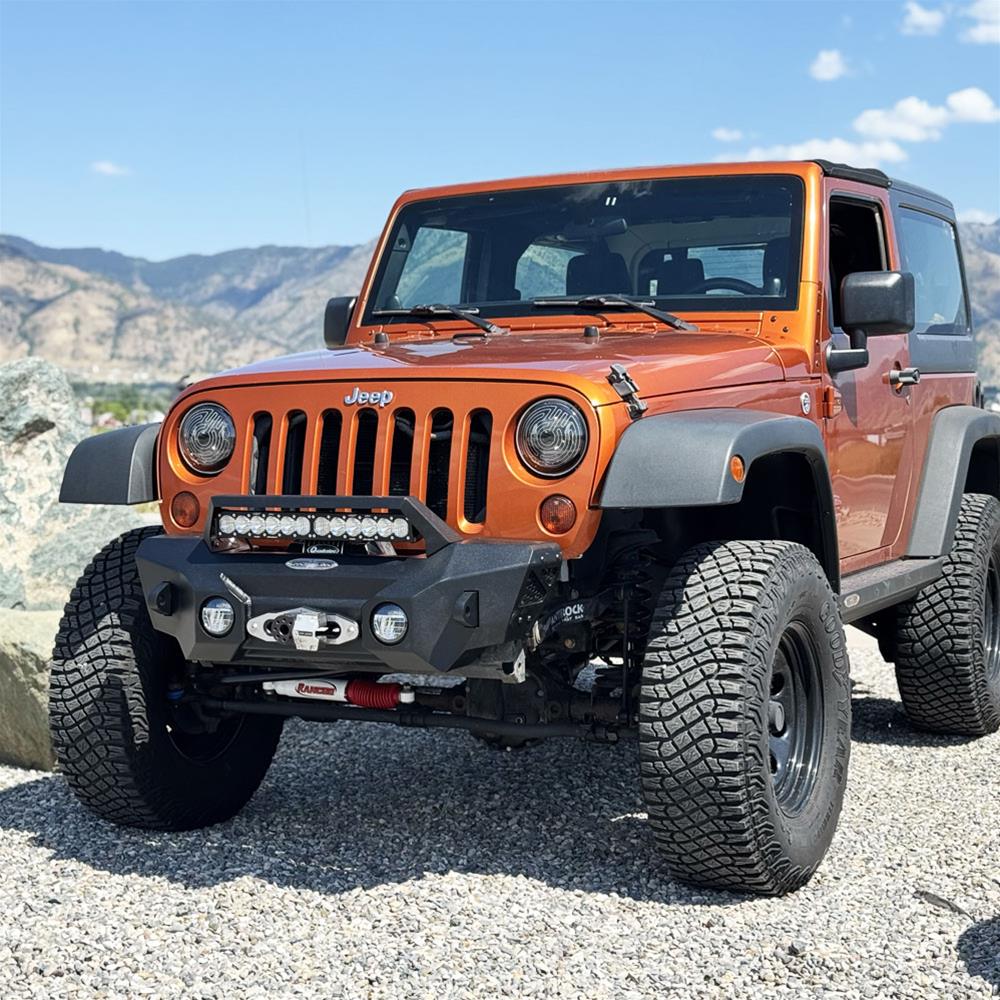 Rock Slide 07-18 Jeep Wrangler JK Big Sky Aluminum Stubby Front Bumper w/ Winch Plate thumbnail 2