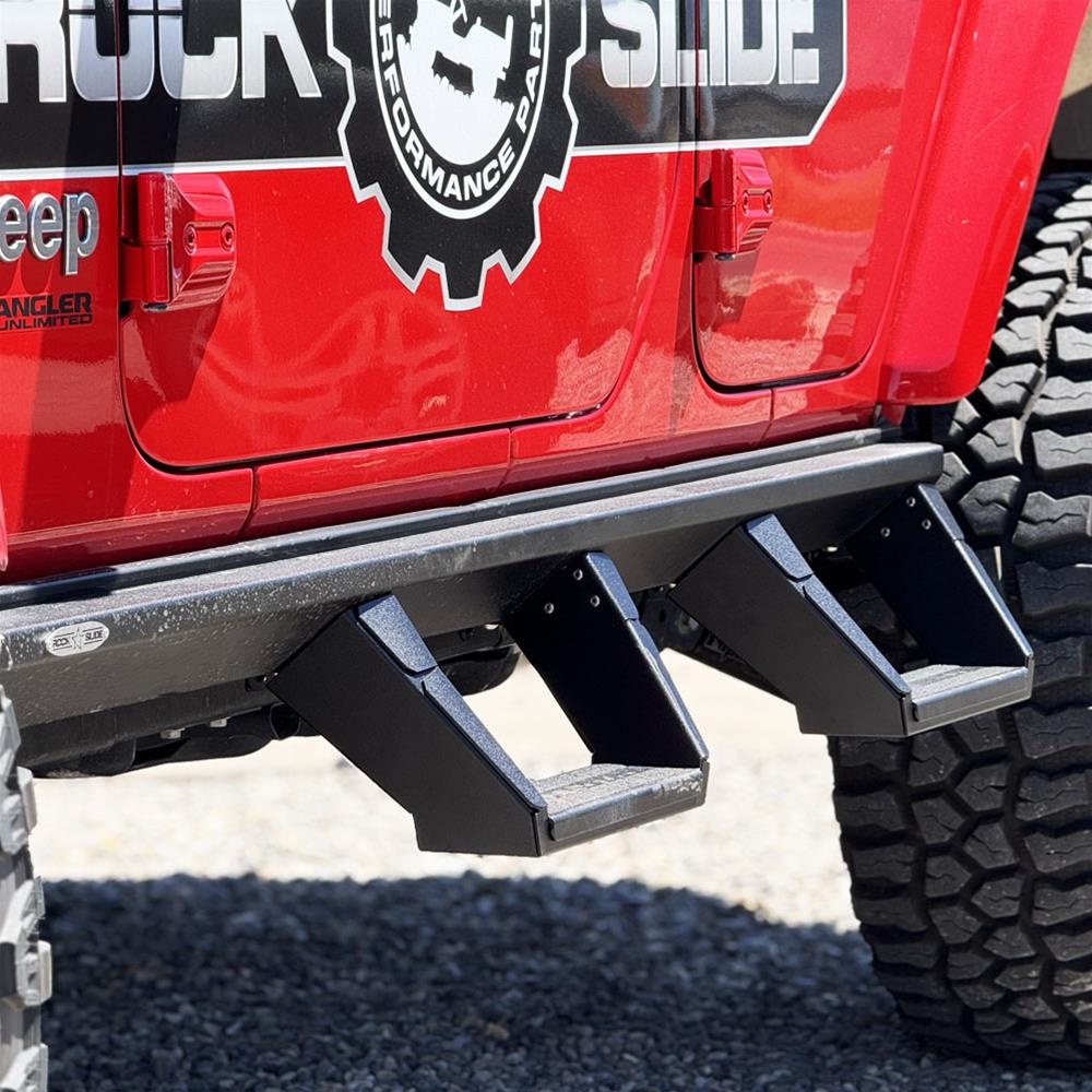 Rock Slide 18-25 Jeep Wrangler JL 7in Removable Deluxe Rock Rail Drop Step thumbnail 2