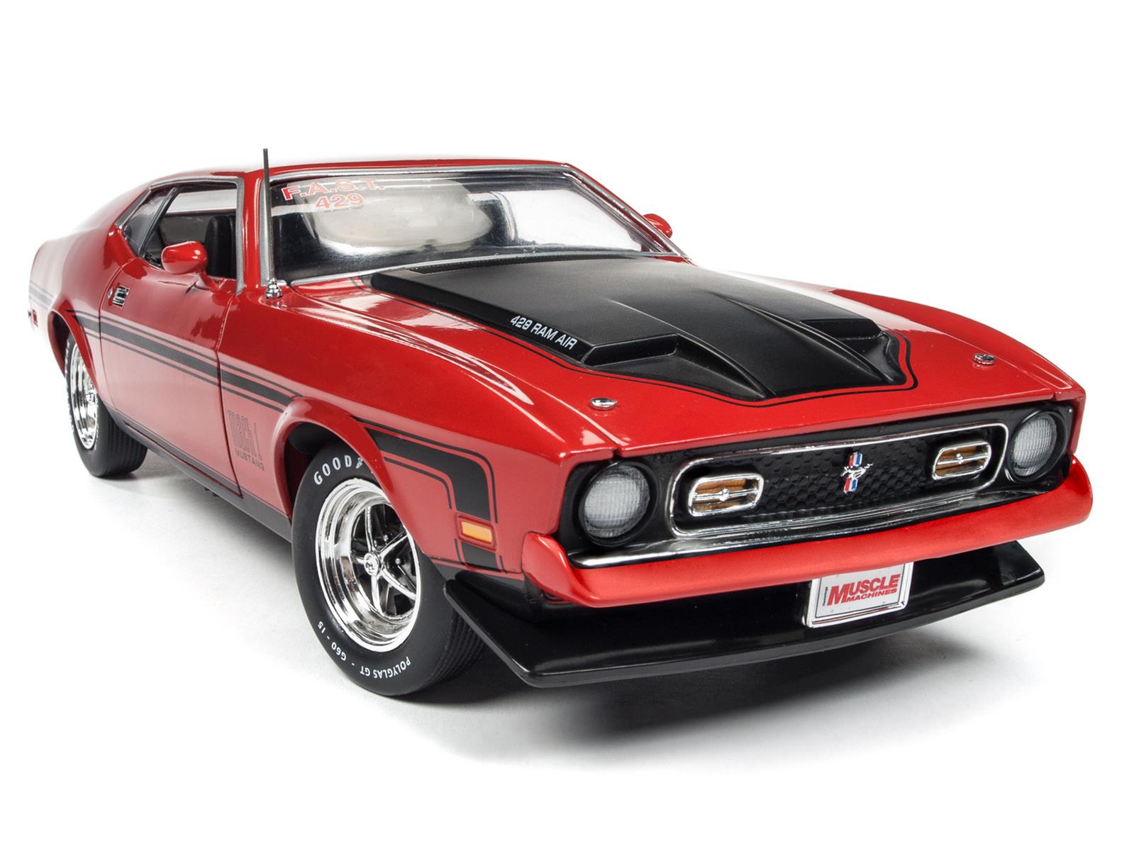 AUTO WORLD AMM1150 1:18 Scale 1971 Ford Mustang Mach 1 Diecast Model ...
