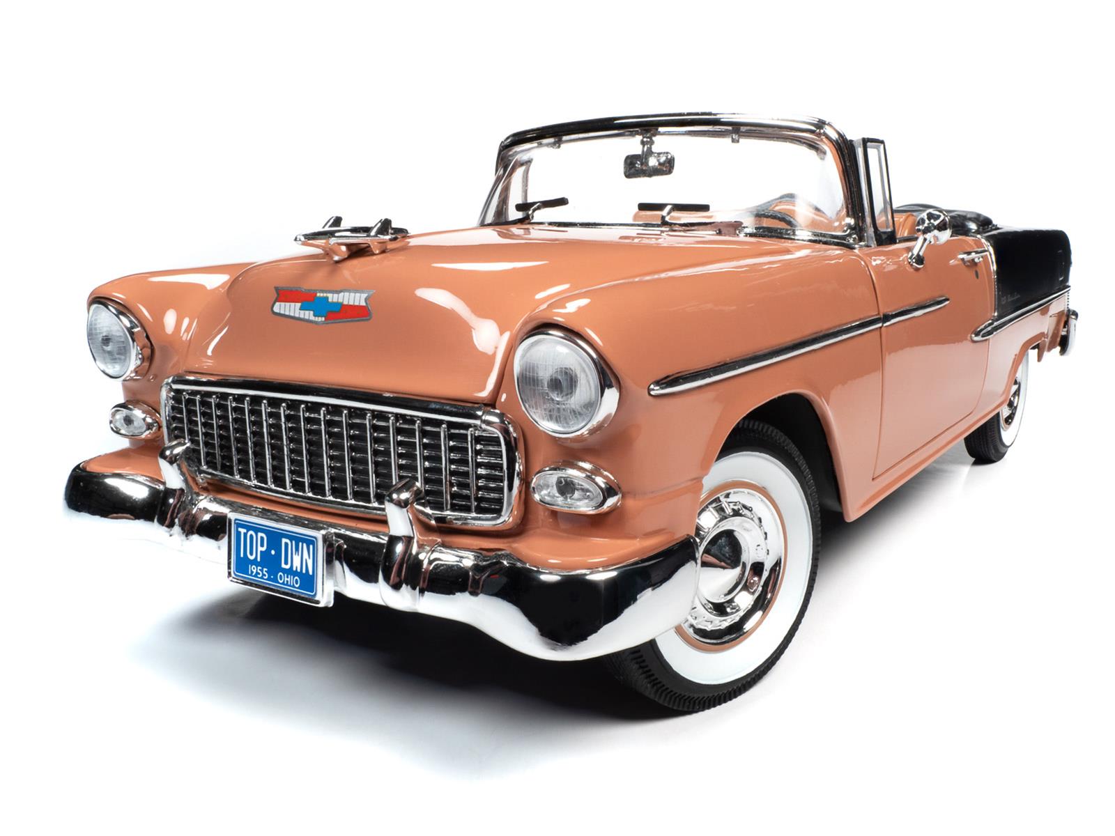 AUTO WORLD AMM1221 1:18 Scale 1955 Chevrolet Bel Air Convertible