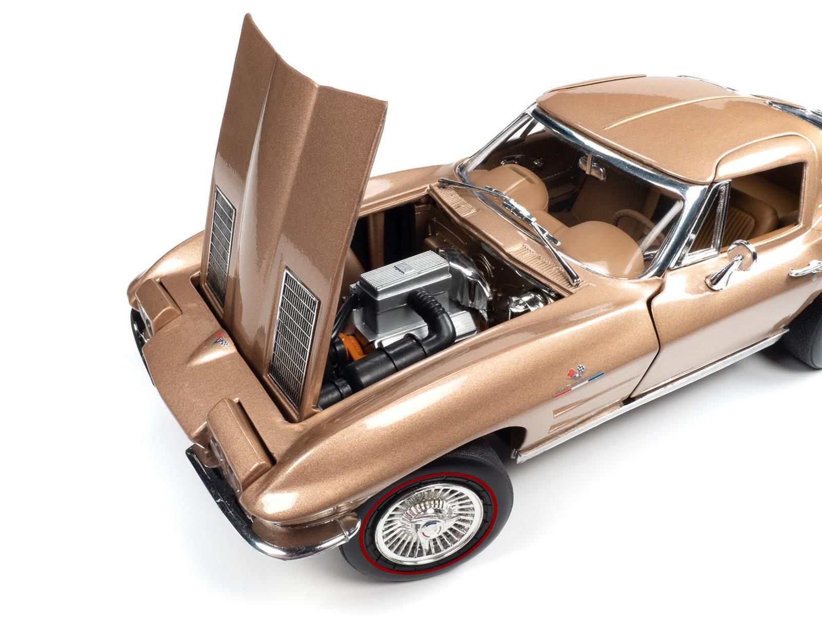 Miniature CHEVROLET Corvette stingray C2 de 1963 rouge et blanche IXOMODELS IXOCLC479N.22 | Collect World
