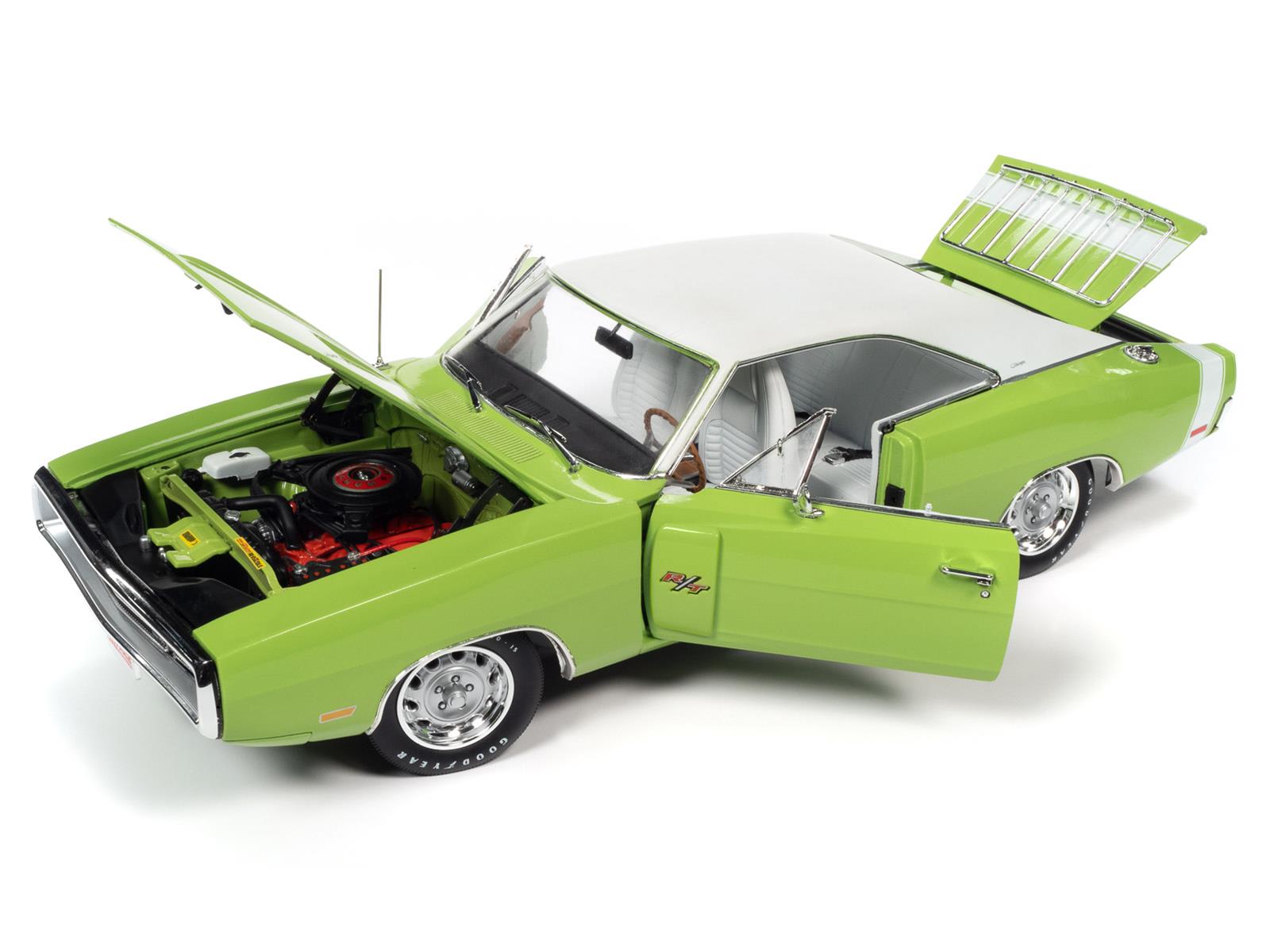 AUTO WORLD AMM1249 1:18 Scale 1970 Dodge Charger R/T Diecast Model
