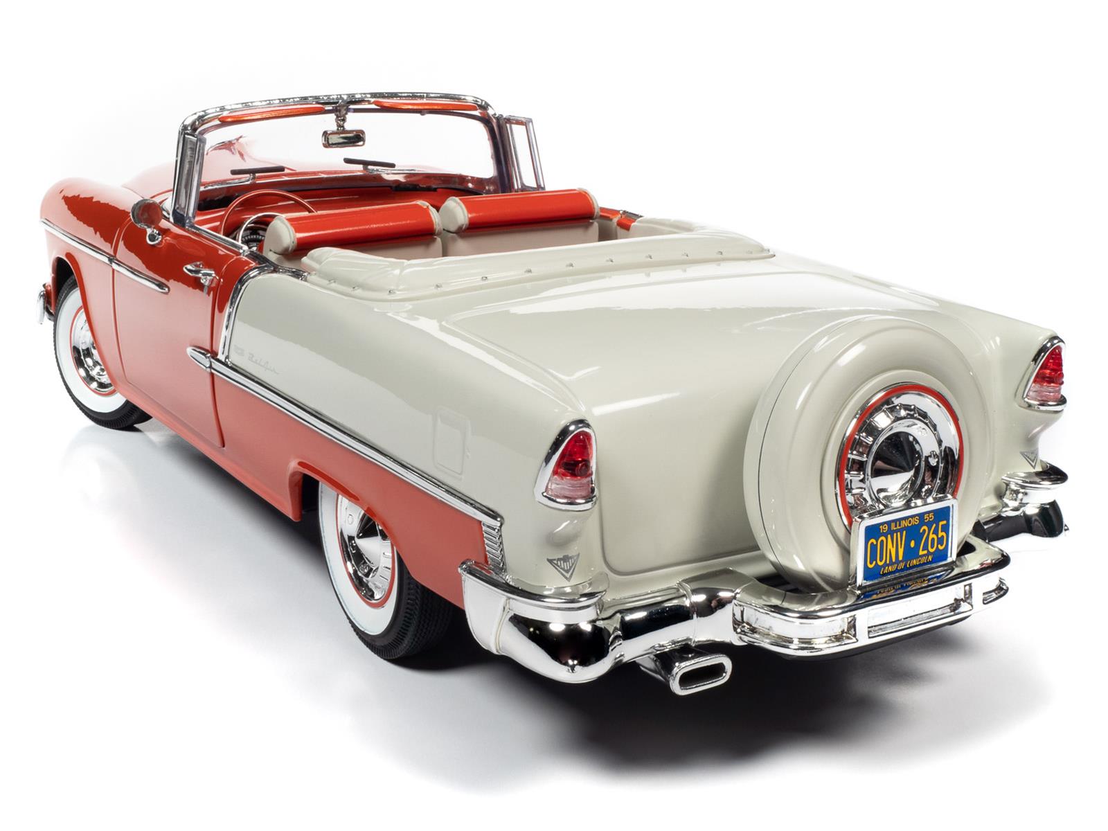 AUTO WORLD AMM1265 1:18 Scale 1955 Chevrolet Bel Air Convertible
