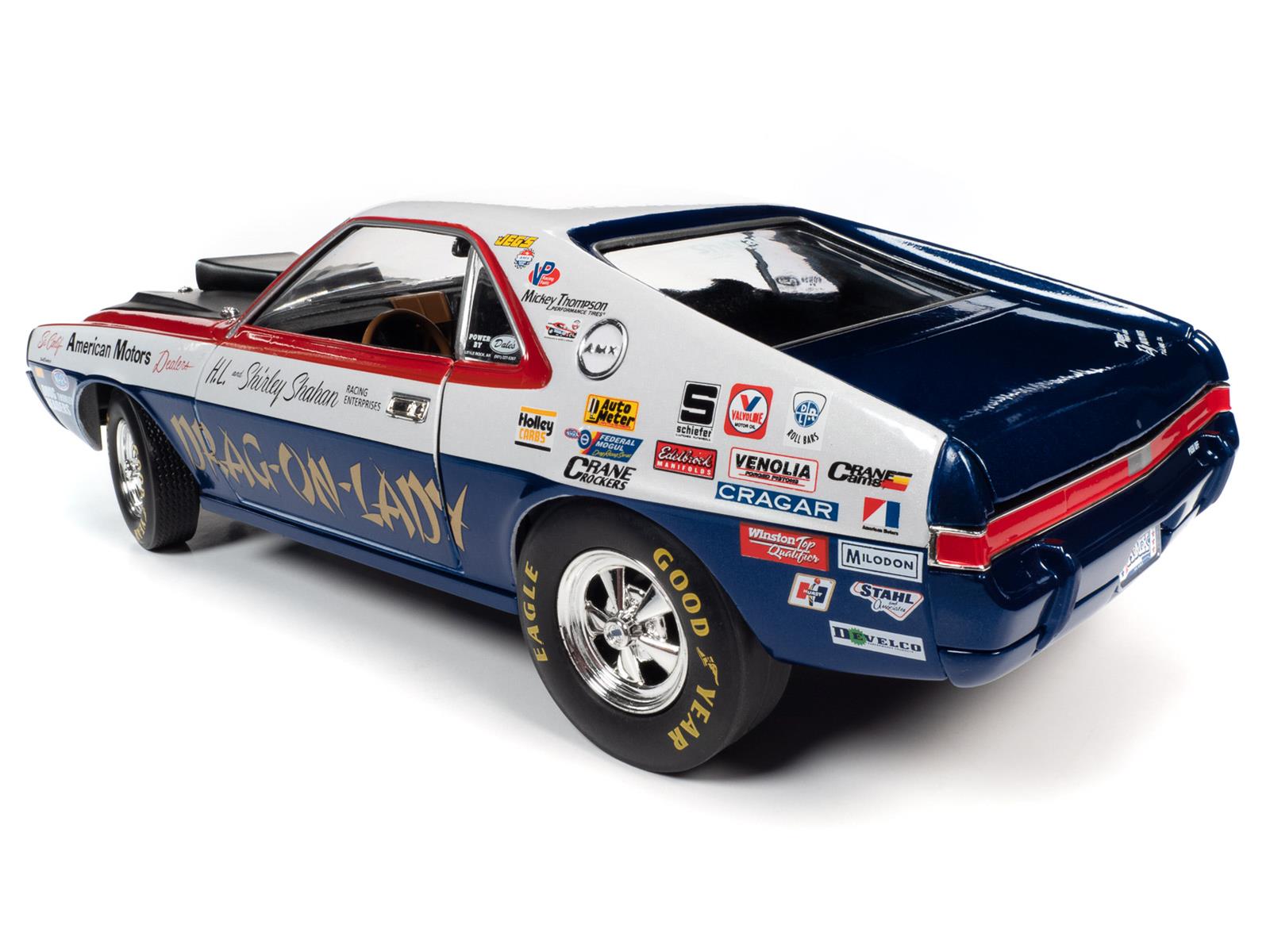 AUTO WORLD AW267 1:18 Scale 1969 AMC AMX Drag-On-Lady Diecast