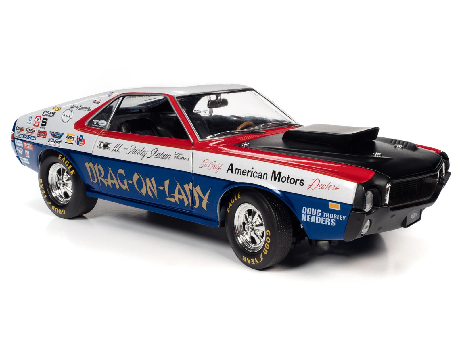 AUTO WORLD AW267 1:18 Scale 1969 AMC AMX Drag-On-Lady Diecast