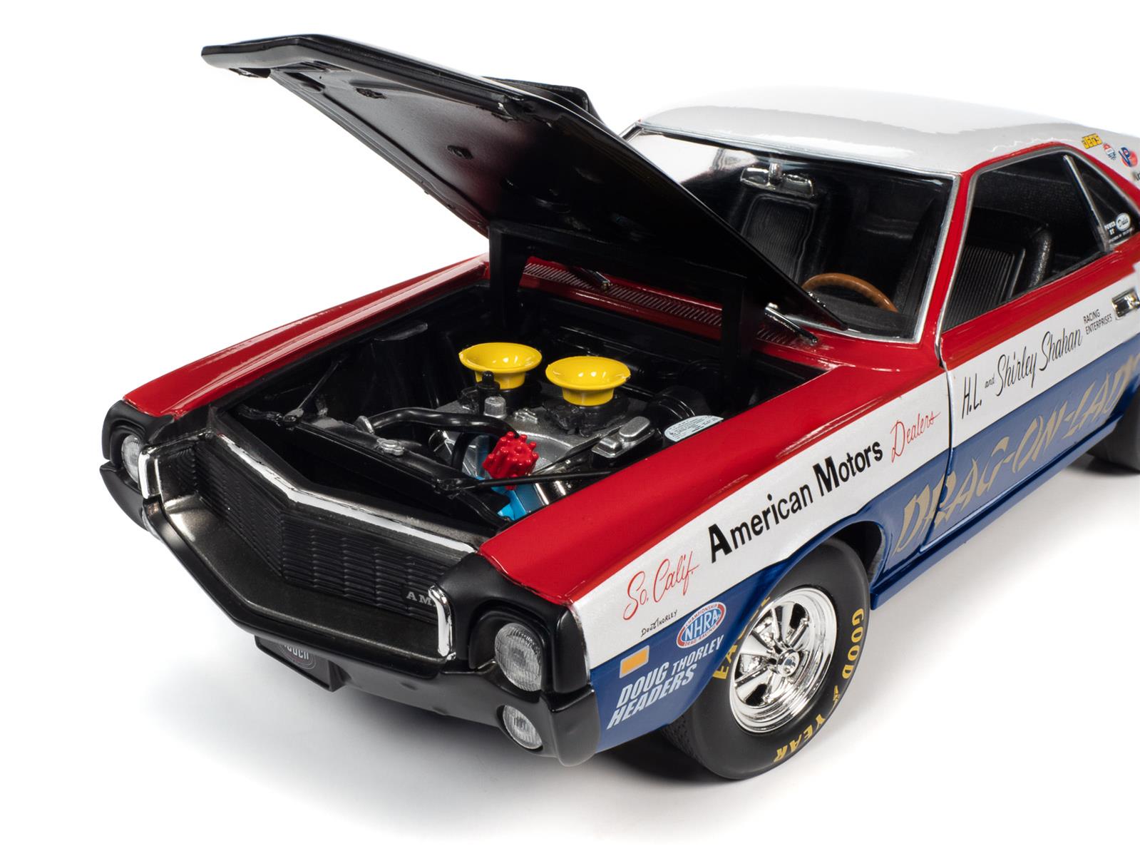AUTO WORLD AW267 1:18 Scale 1969 AMC AMX Drag-On-Lady Diecast