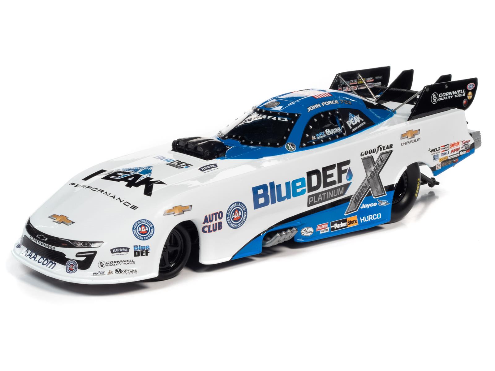 AUTO WORLD AWN004 1:24 Scale John Force 2021 Chevy Camaro BlueDEF Funny Car  Diecast Model | Summit Racing