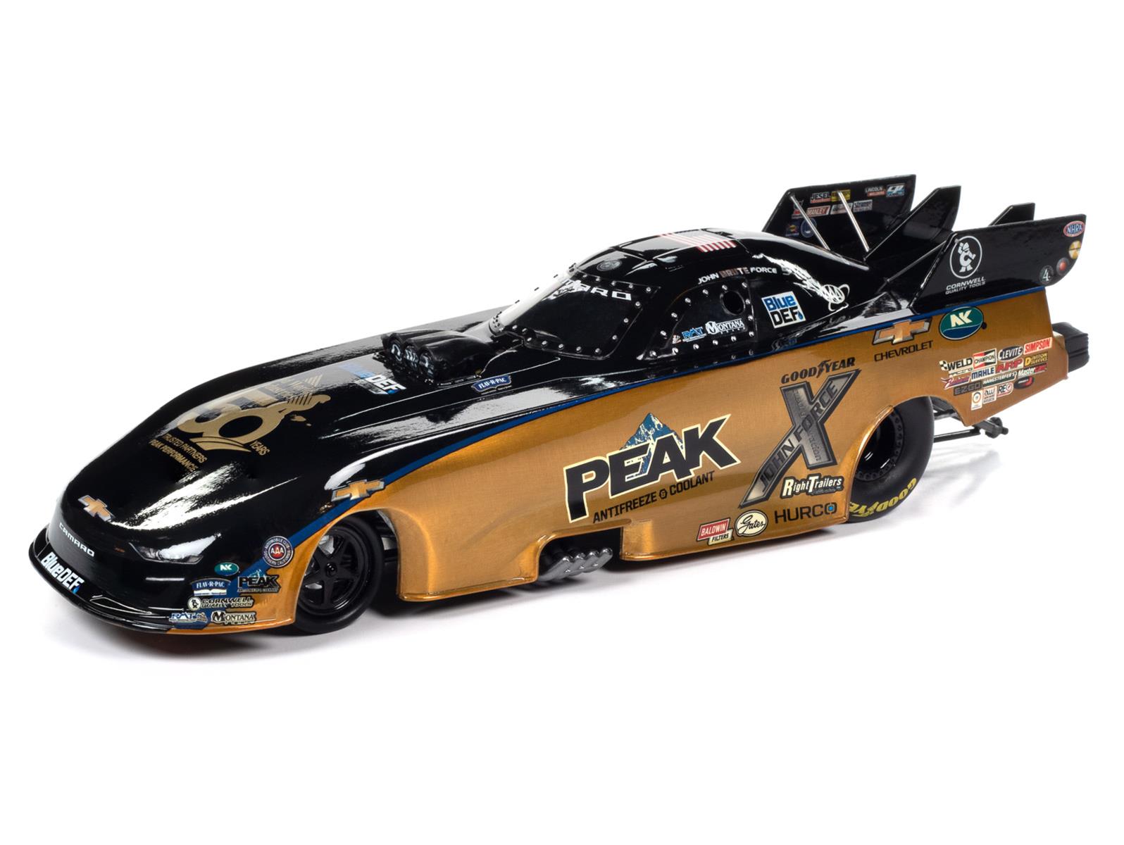 AUTO WORLD AWN020 1:24 Scale 2023 John Force Peak 50th Anniversary