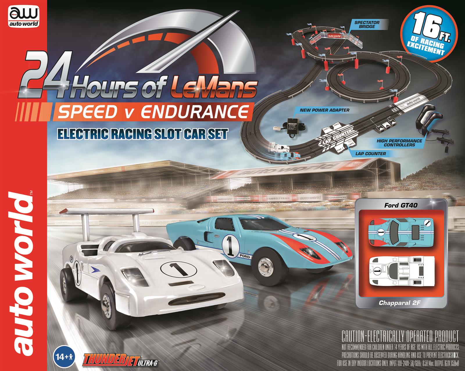 AUTO WORLD SRS333 1:64 Scale 24 Hours of LeMans Slot Car Set