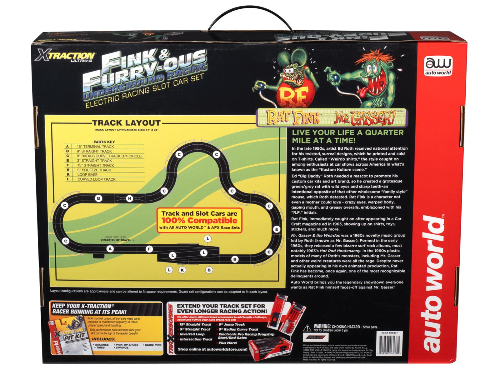 Rat Fink SRS347 164 Scale Rat Fink And Furryous Slot Car Set Summit