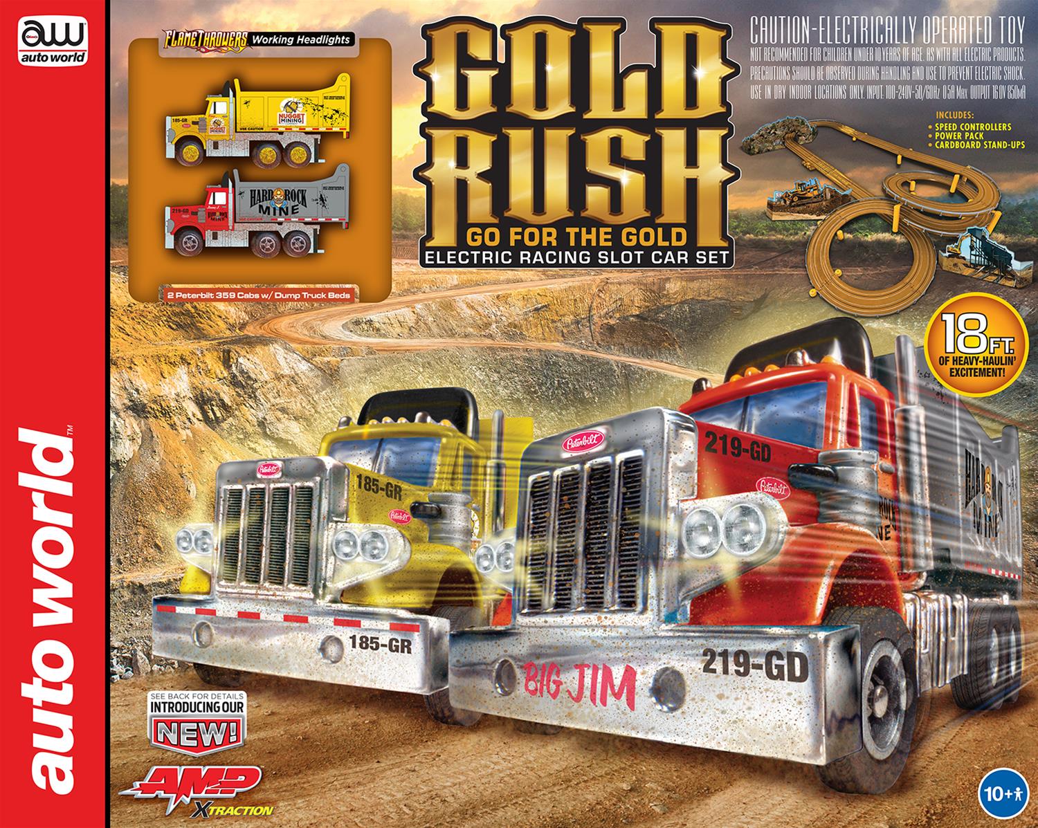 AUTO WORLD SRS357/03 1:64 Scale Gold Rush Slot Car Set | Summit Racing