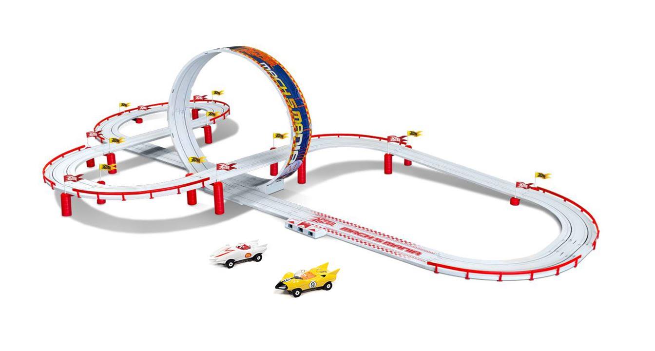 AUTO WORLD SRS361 1:64 Scale Speed Racer Mach 5 Mania Slot Car Set