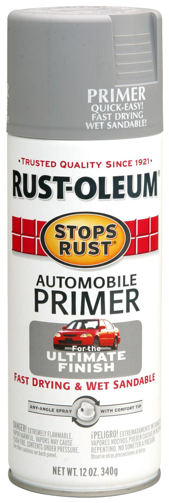 12 Oz. Flat Light Gray Automotive Primer Spray, Stops Rust Auto Oz Of  Paint New