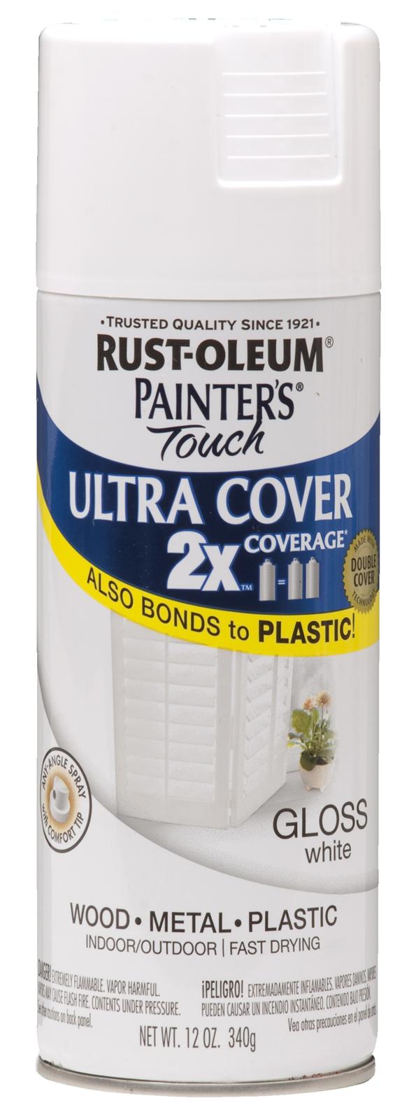 Rust-Oleum Painter's Touch Multi-Purpose Paint in Gloss White, 340 G  Aerosol Spray Paint