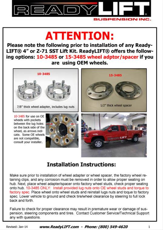 ReadyLift Suspension 0.875 inch Wheel Spacers 10-3485 Spacers, Billet Aluminum, in. Thickness, 14mm x 1.50 RH, 6 x 5.5 in. Bolt Circle, Chevy, GMC, Pair thumbnail 3
