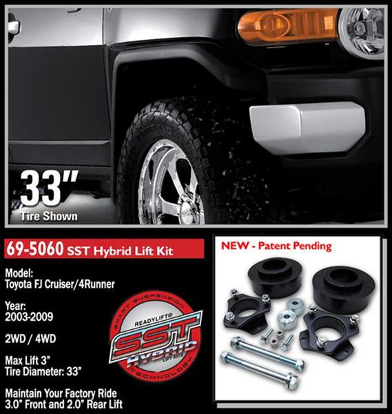 ReadyLift Suspension SST Lift Kits for 2003-2024 4RUNNER, 2007-2014 FJ CRUISER - 69-5060 Lift, Strut Extensions, Spring Spacers, Front 3.000 in., Rear 2.000 in., Toyota, Kit thumbnail 3