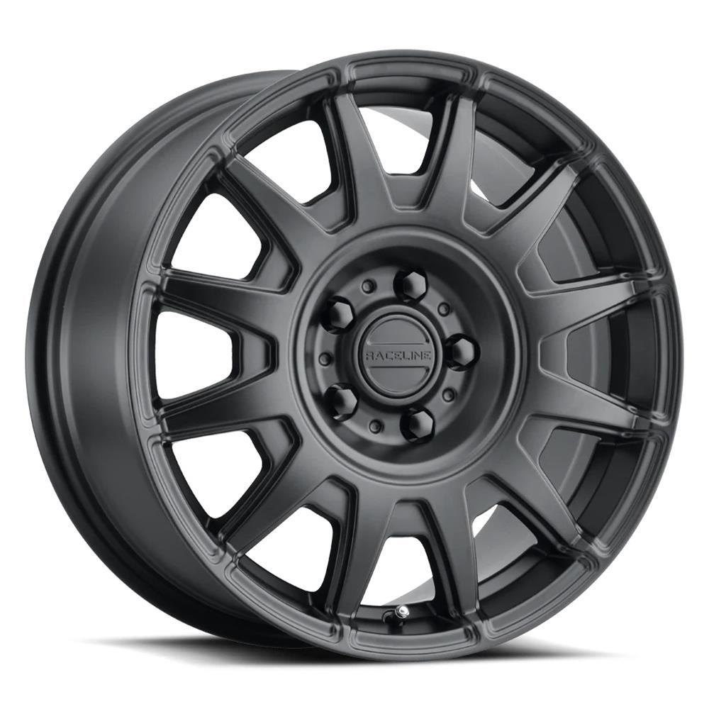 Raceline 401B Aero 17x8in / 5x100 BP / 40mm Offset / 72.62mm Bore - Satin Black Wheel