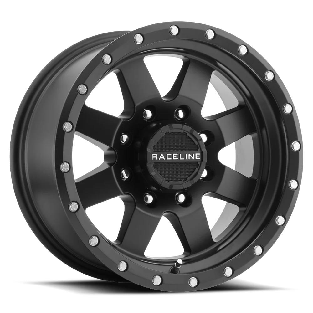 Raceline 935B Defender 16x6in / 6x139.7 BP / 0mm Offset / 4.25mm Bore - Satin Black Wheel