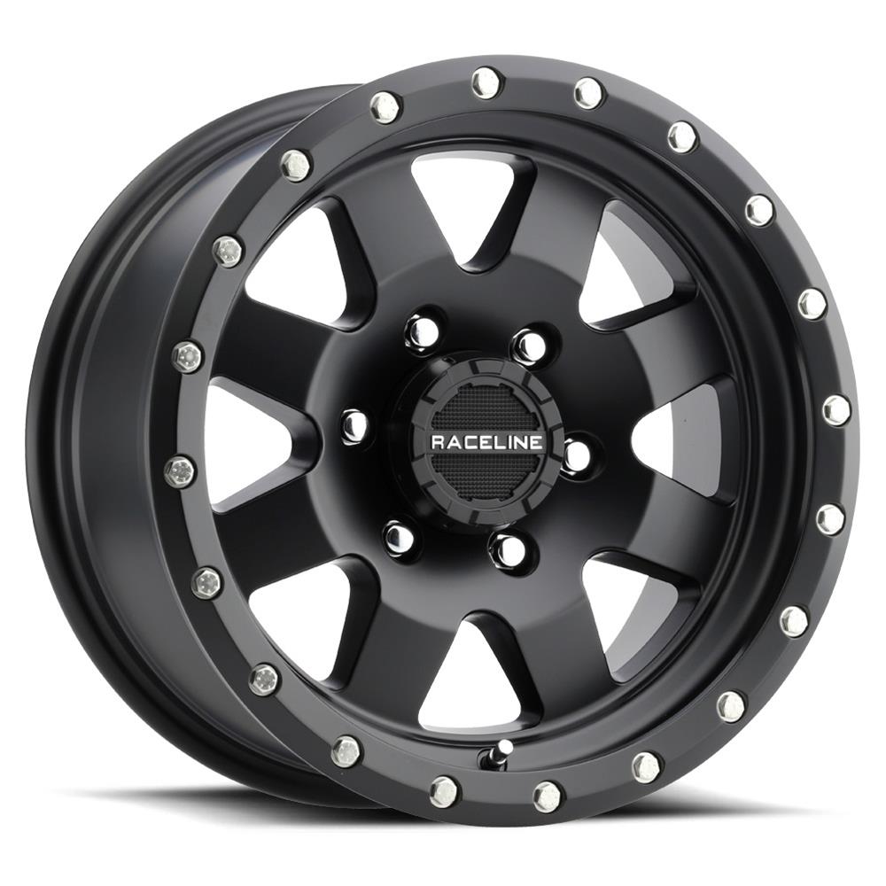 Raceline 935B Defender 15x6in / 6x139.7 BP / 0mm Offset / 4.25mm Bore - Satin Black Wheel