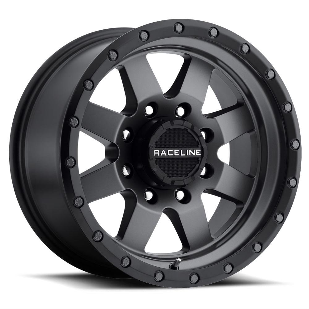Raceline 935G Defender 17x9in / 8x165.1 BP / -12mm Offset / 130.81mm Bore - Gunmetal Wheel
