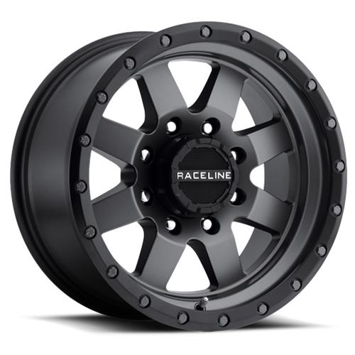 Raceline 935G Defender 17x9in / 5x127 BP / 0mm Offset / 83.82mm Bore - Gunmetal Wheel