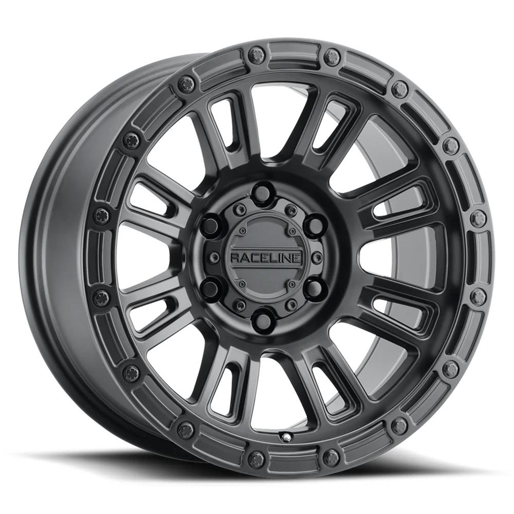 Raceline 956B Compass 17x8in / 5x114.3 BP / 30mm Offset / 72.62mm Bore - Satin Black Wheel