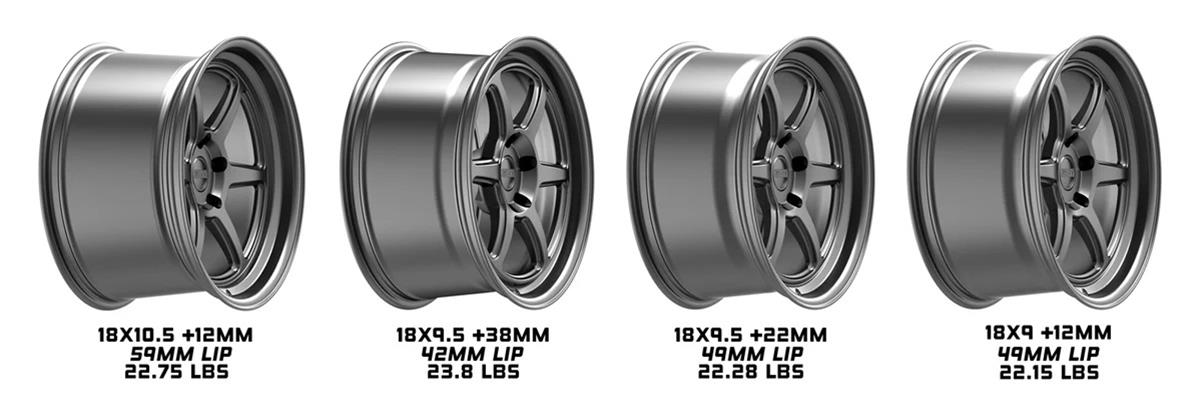 Kansei Wheels K14G-189018+12 Kansei Wheels K14B Roku Matte Gray