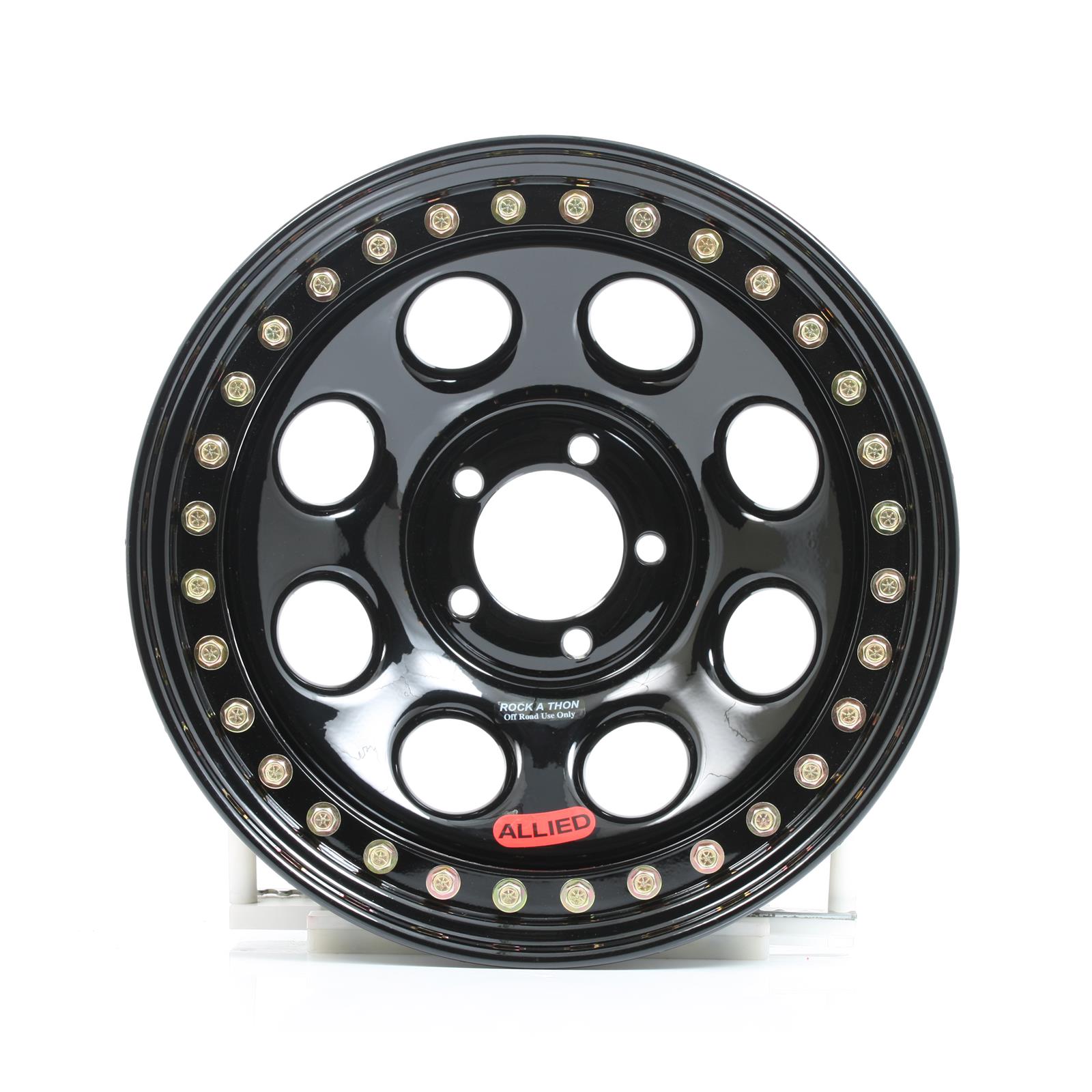 Raceline RT81 Rock 8 16x8in / 5x114.3 BP / -19mm Offset / 83.82mm Bore - Gloss Black Beadlock Wheel thumbnail 2