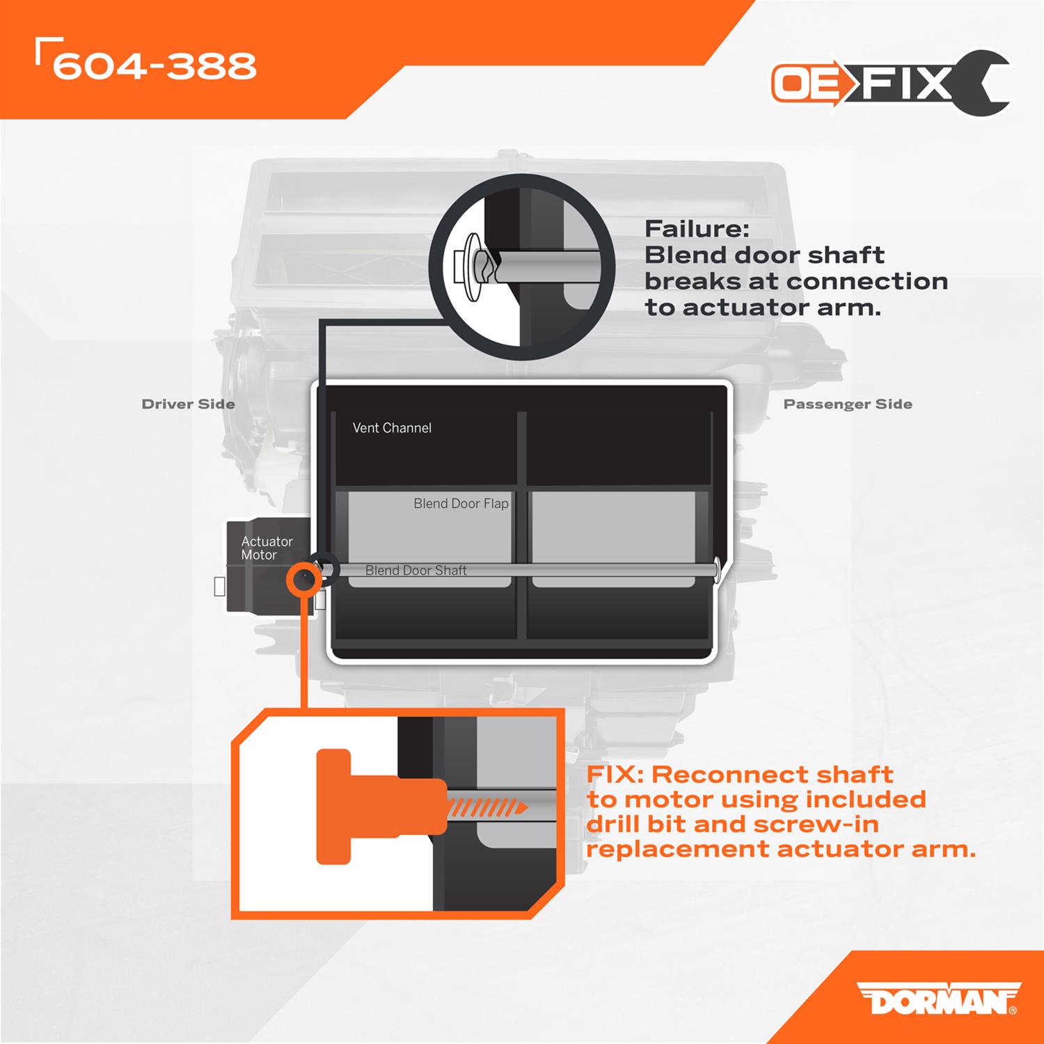 Dorman 604388 Dorman Blend Door Repair Kits Summit Racing