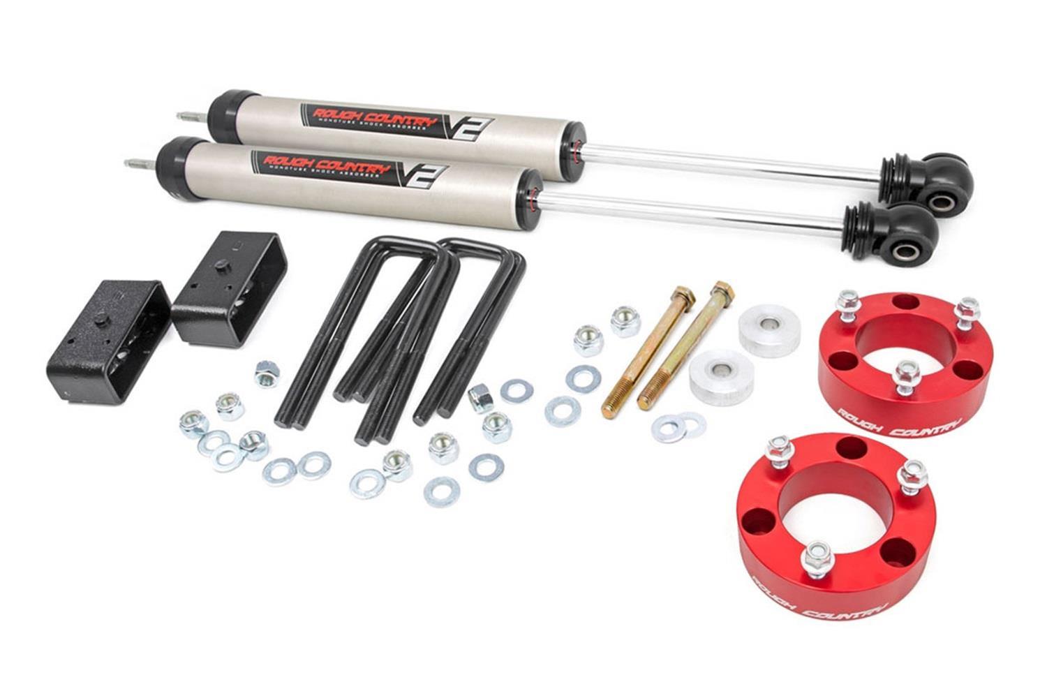 FailingとCountry Road のセット Rough Country 74570RED Rough Country V2 Suspension Lift Kits