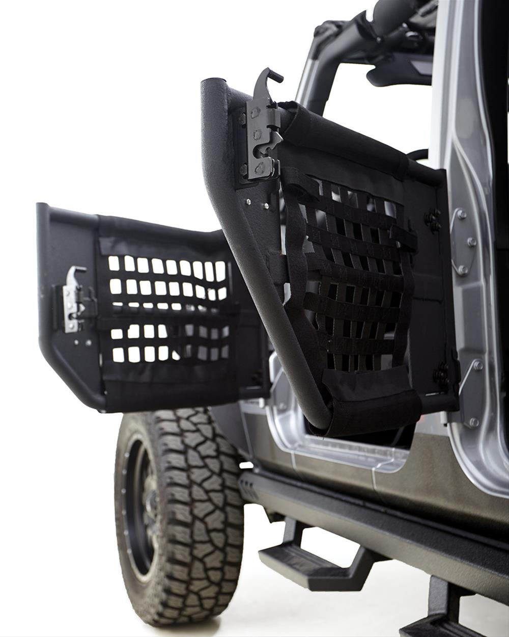Rampage 2007-2018 Jeep Wrangler(JK) 2-Door Tube Doors With Netting - Black thumbnail 2