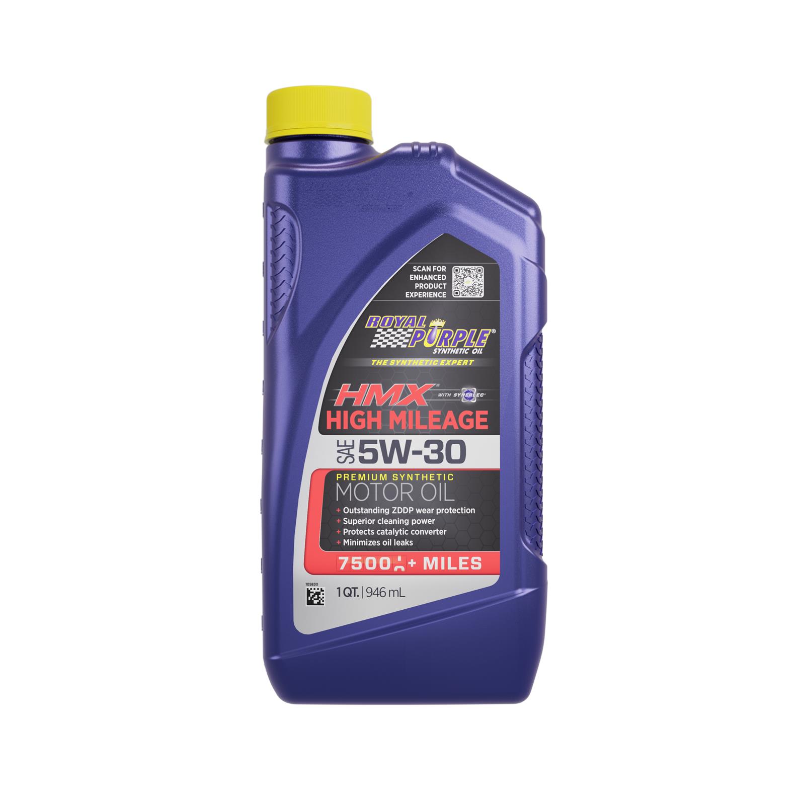 5w30 Royal Purple HMX High-Mileage Motor Oil 11744 Engine Oil, High Mileage, Synthetic, 5W30, Quart, Each thumbnail 2
