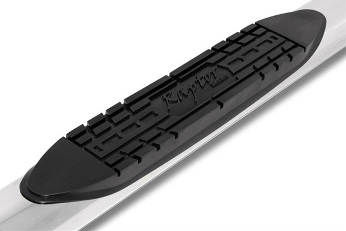Raptor Series 5 in. Cab Length OE-Style Curved Oval Tube Side Step Bars for 2017-2024 F-350 SUPER DUTY, F-250 2015-2024 F-150 - 1603-0371 Bars, OE Style Oval, Polished. SS, 2015-20 Ford Reg. Cab, 2017-20 Ford thumbnail 2