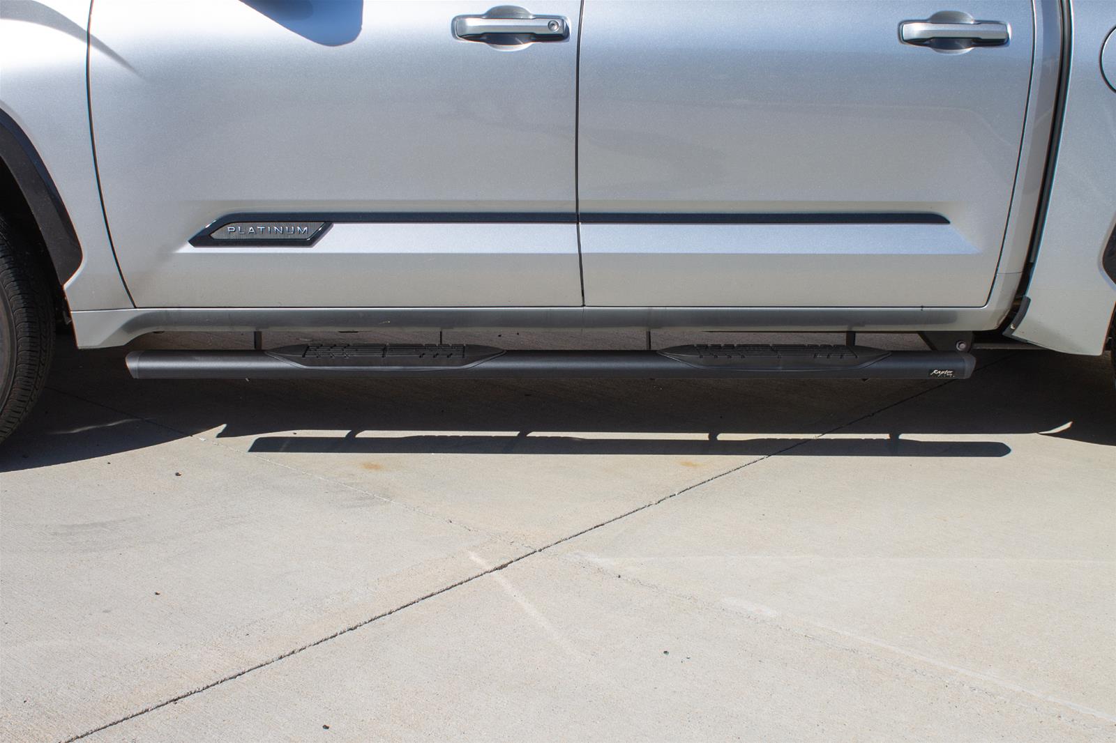 Raptor Series 5 in. Slide Track Oval Running Boards for 2022-2025 TUNDRA - 2004-0142BT Boards, Tread Step, Aluminum, Black, Textured, Crew Cab, Toyota, Pair thumbnail 6
