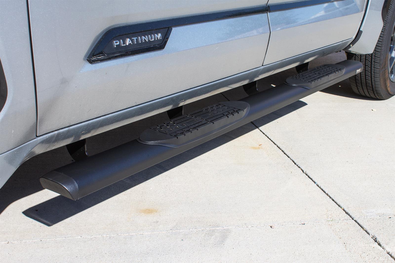 Raptor Series 5 in. Slide Track Oval Running Boards for 2022-2025 TUNDRA - 2004-0142BT Boards, Tread Step, Aluminum, Black, Textured, Crew Cab, Toyota, Pair thumbnail 4