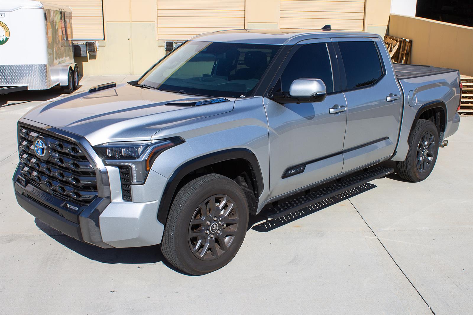 Raptor Series 6.5 in. Sawtooth Slide Track Running Boards for 2022-2025 TUNDRA - 2104-0142BT Boards, Tread Step, Aluminum, Black, Textured, Crew Cab, Toyota, Pair thumbnail 5