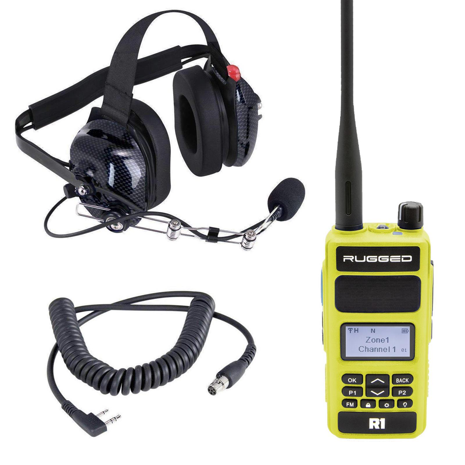 Rugged Radios Crew Chief - H42 Spotter Headset and Rugged Handheld Radio Package - Safety Yellow thumbnail 5