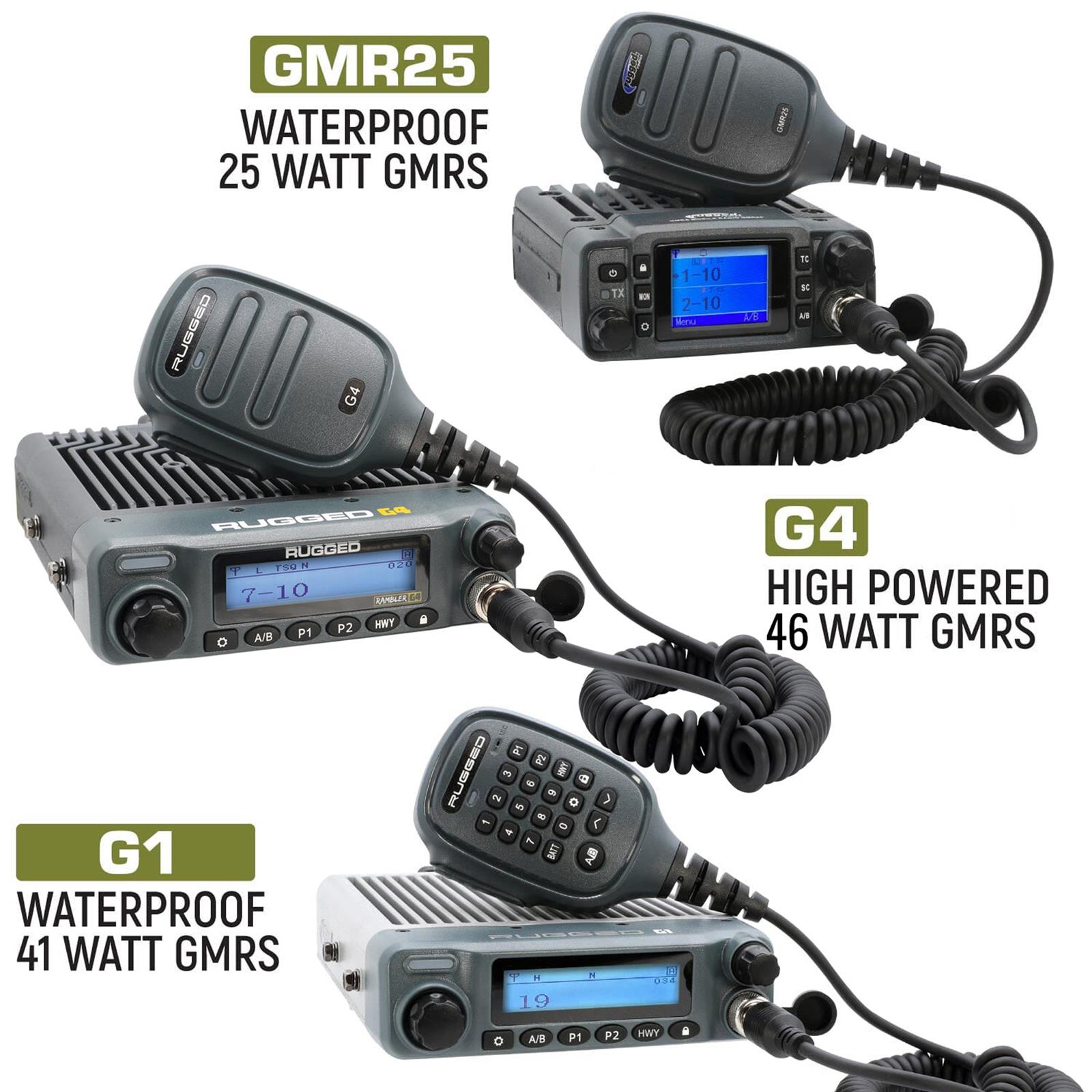 Rugged Radios Two Way JKU-G4 Jeep Wrangler TJ, LJ, JK, JKU and Rubicon Two-Way GMRS Mobile Radio Kit thumbnail 2