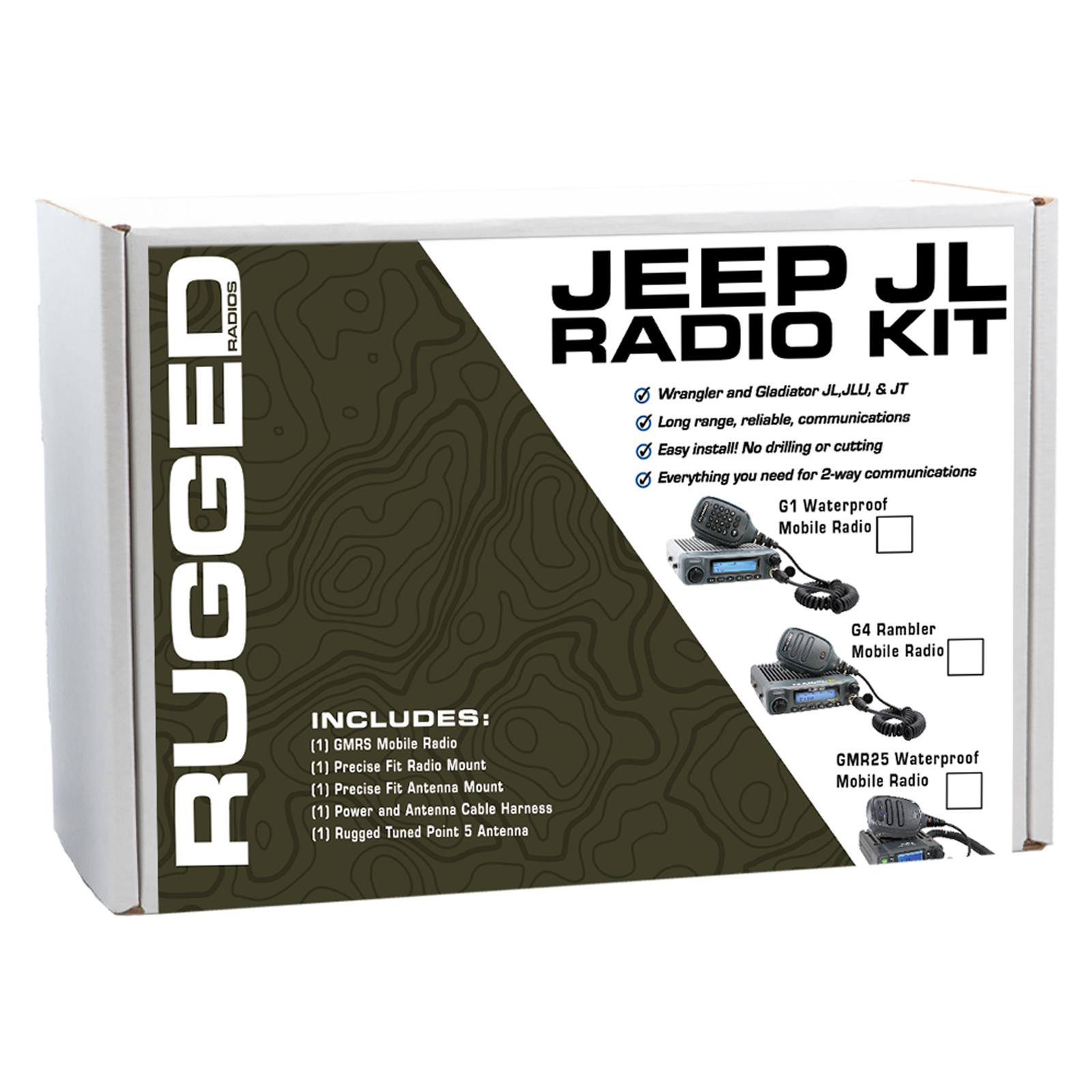 Rugged Radios Jeep Wrangler JL JLU and Gladiator JT Two-Way GMRS Mobile Radio Kit thumbnail 2
