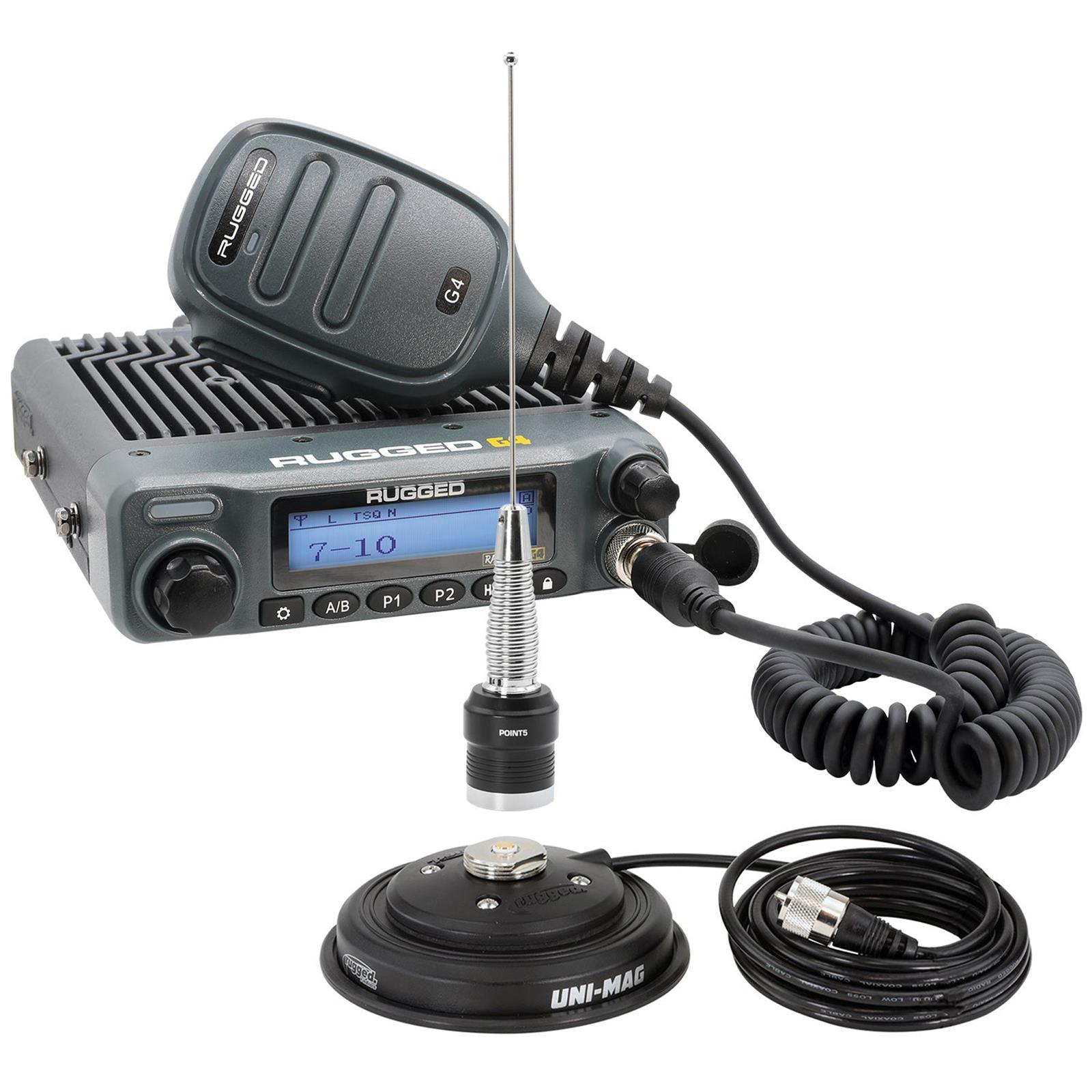 Rugged Radios Two Way RK-G4-SPK Radio Kit Plus - Rambler G4 High Power GMRS Mobile Radio Kit with External Speaker thumbnail 2