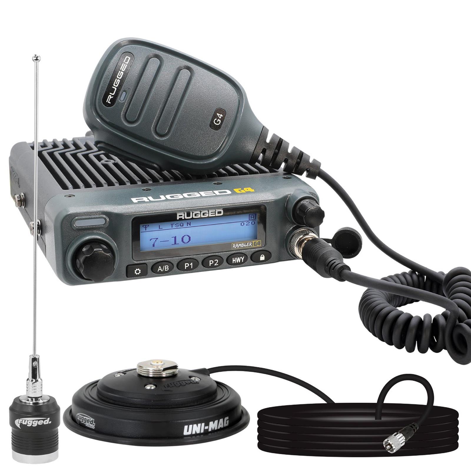 Rugged Radios Rambler G4 GMRS Band Mobile Radio with Stealth Antenna
