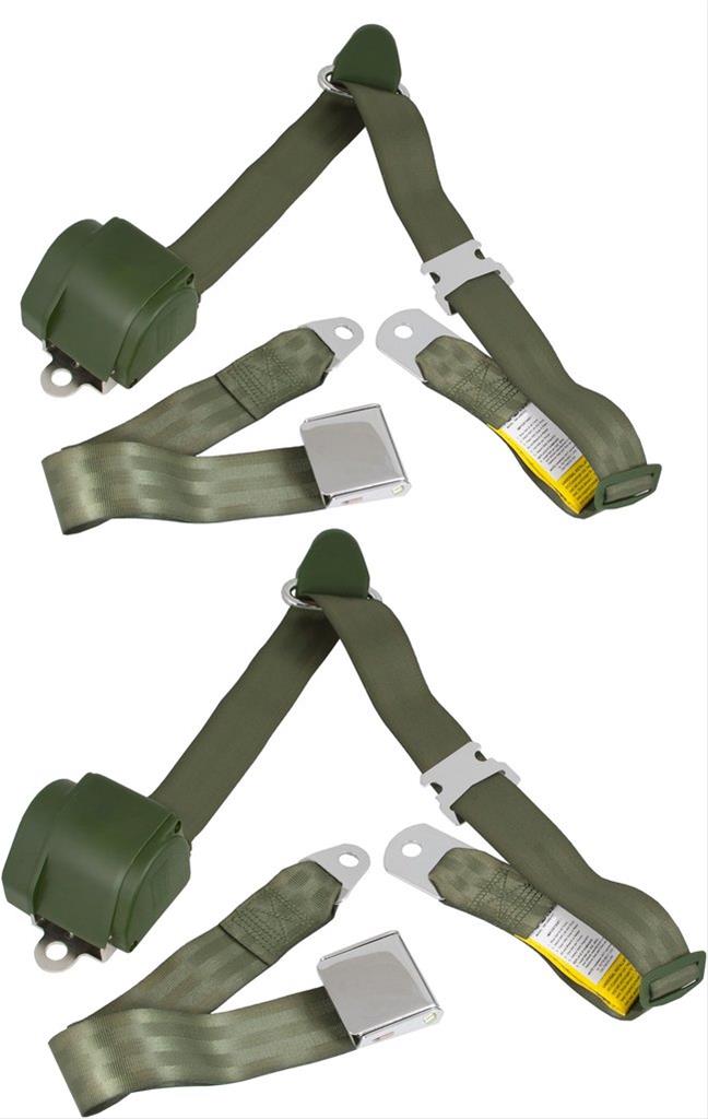 MERCURY RetroBelt RB6573MUSTKTGRN RetroBelt 3Point Retractable Lap