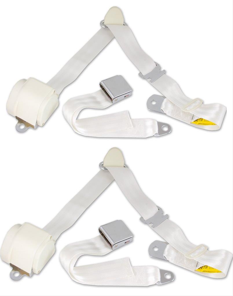 RetroBelt RB6573MUSTKTWHT RetroBelt 3Point Retractable Lap and