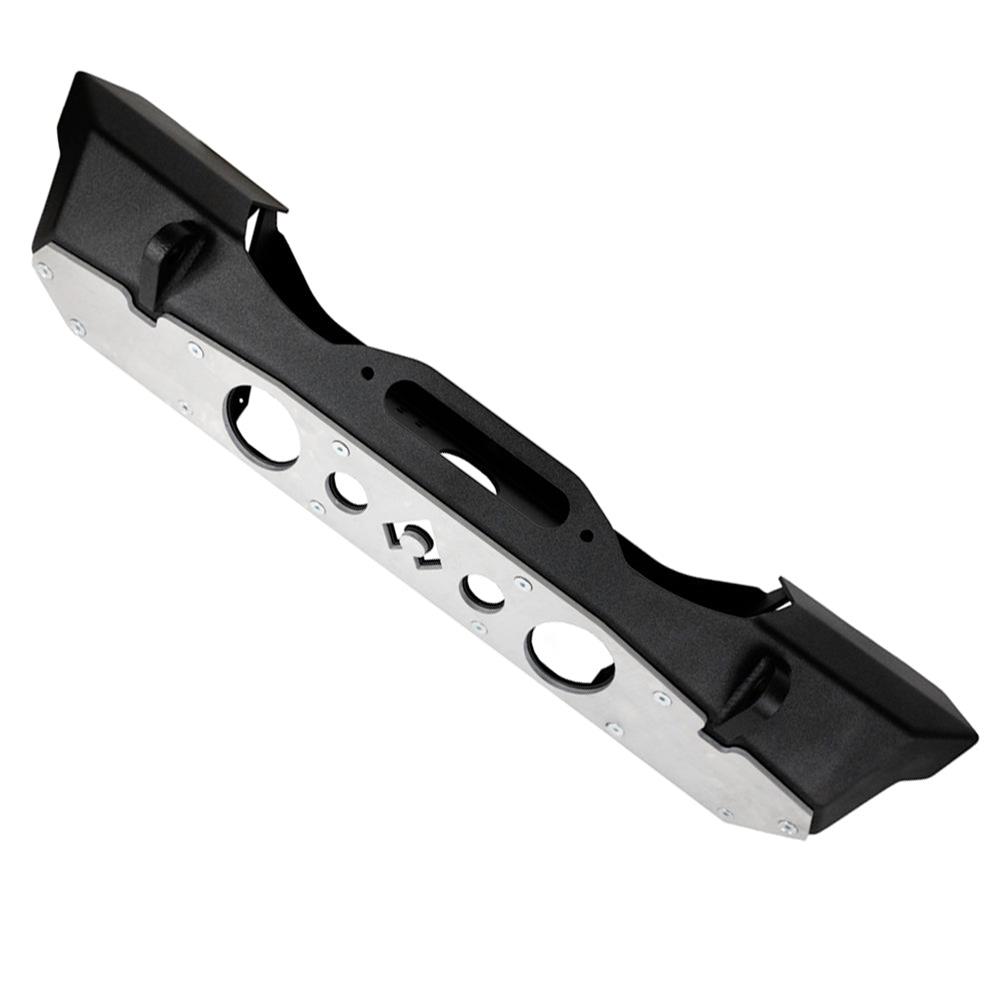 Artec Industries Nighthawk Series Bumpers for 2020-2022 GLADIATOR, 2007-2021 WRANGLER, 2018 WRANGLER JK - JJ8015 Bumper, Nighthawk, Fabricated, w/o Stinger Bar, Front, Steel, Black Powedercoated, with Aluminum Skid Plate, Jeep, Wrangler, JK, JL, thumbnail 2