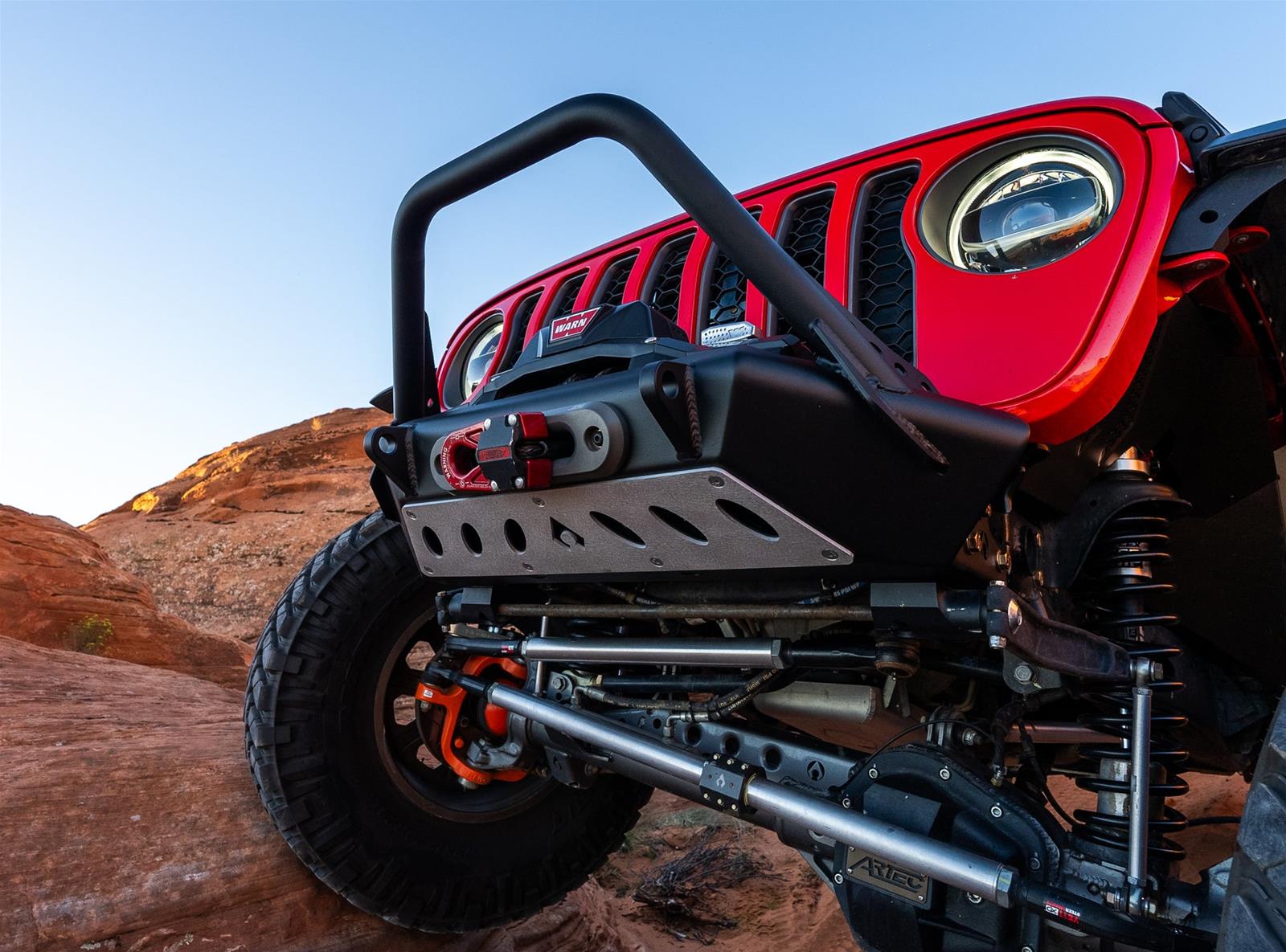 Artec Industries High-Clearance Front Bumpers for 2020-2024 GLADIATOR, 2007-2024 WRANGLER, 2018 WRANGLER JK - JJ9022 Bumper, Bantam Series, High Clearance, With Hoop Guard, Front, Fabricated, Steel, Black Powdercoated, Jeep, JL, JT, JK, Each thumbnail 3