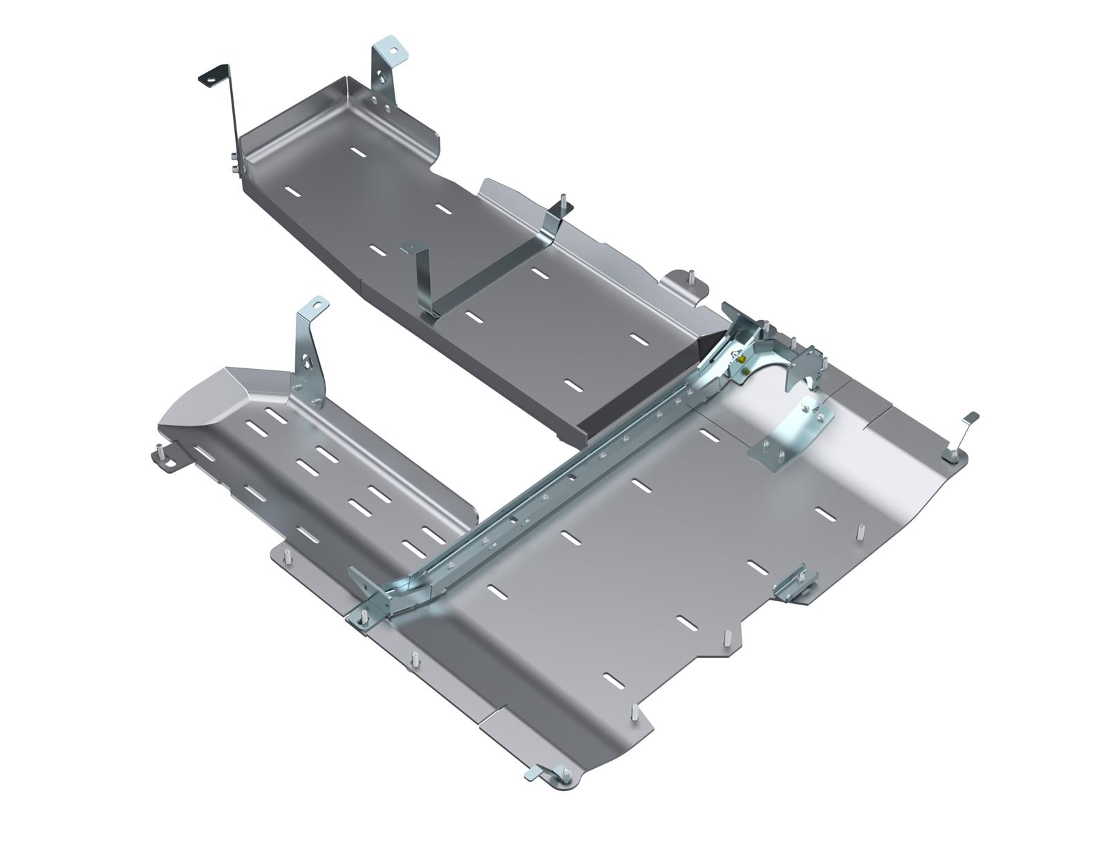 Artec Industries Alpha Series Skid Plates JL4199 Plate, Fuel Tank/Transfer Case/DPF, Aluminum, Natural, Bolt-on, Jeep, 3.0L, Diesel, Kit
