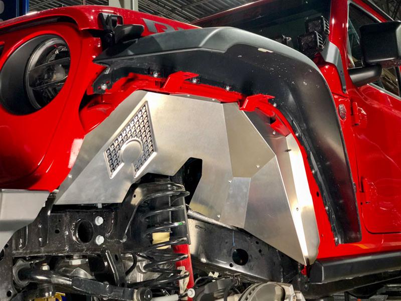 Artec Industries JL Front Inner Fenders JL5106 Wheel Housings, Fenders, Left and Right, Aluminum, Natural, Vented Design with Cutouts for Coil Spring, Jeep, Pair thumbnail 4