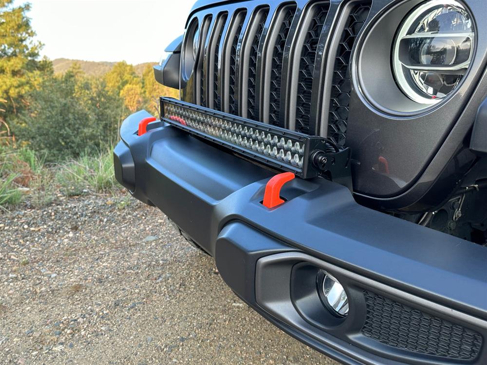 Artec Industries LED Light Bar Bumper Mounts for 2020-2024 GLADIATOR, 2018-2024 WRANGLER - JL5617 Mounting Bracket, 30 in. Bar, Steel, Black Powdercoat, Jeep, JL/JT, Kit thumbnail 2